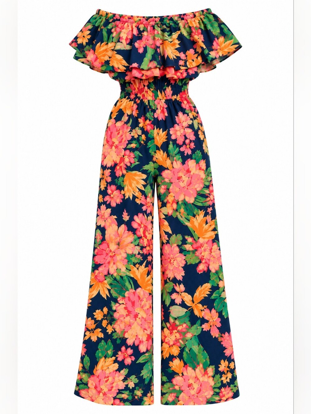 Baltic Born Tropical Floral Wide Leg Jumpsuit Small - NWT